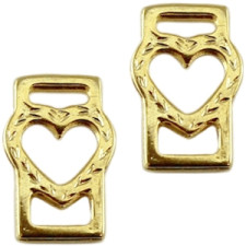 DQ Kraal schuiver - Hart - goudkleurig 18x12 mm DQ Kraal schuiver - Hart - goudkleurig 18x12 mm